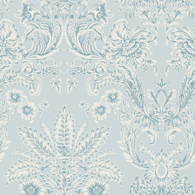 Parlour Paper - Blue Feather Wallpaper