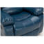 Fauteuil inclinable à bascule Charlotte en similicuir bleu marine, avec mécanisme en acier et structure en bois