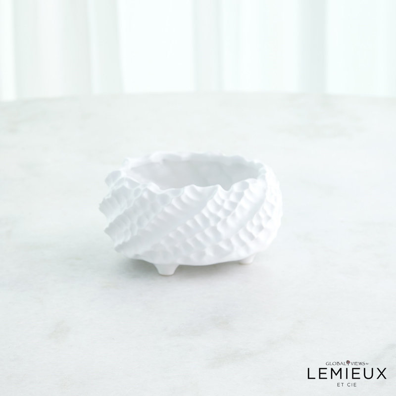 Cadoret Bowl, 3.5" H x 7" W x 7" D, Matte White