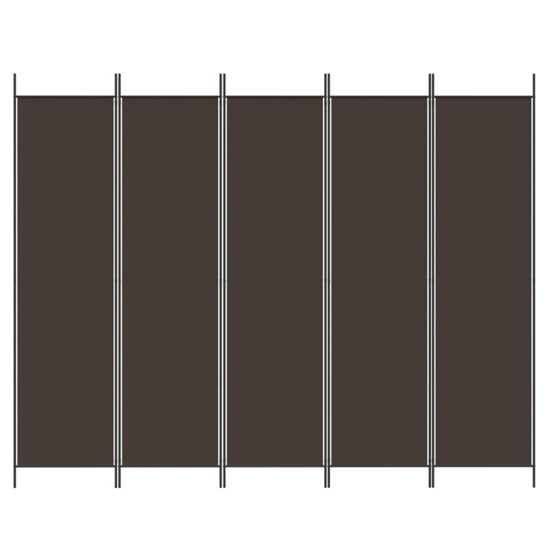Paravent 5 panneaux vidaXL brun 98,4 po x 78,7 po, Brun, 5, H 78,74 po x l 98,43 po