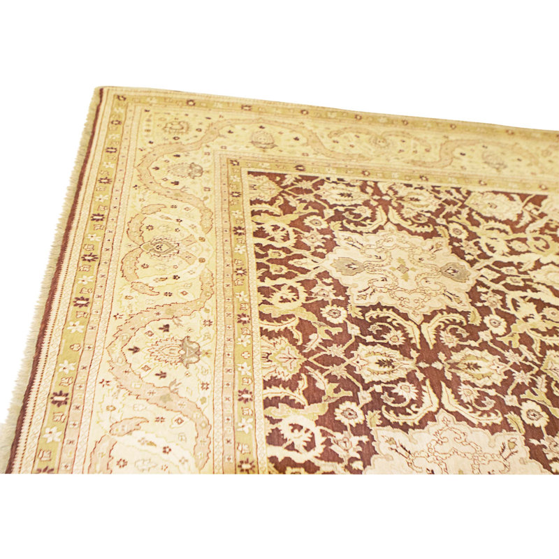 High-Quality Hand-Knotted Red And Gold Area Rug