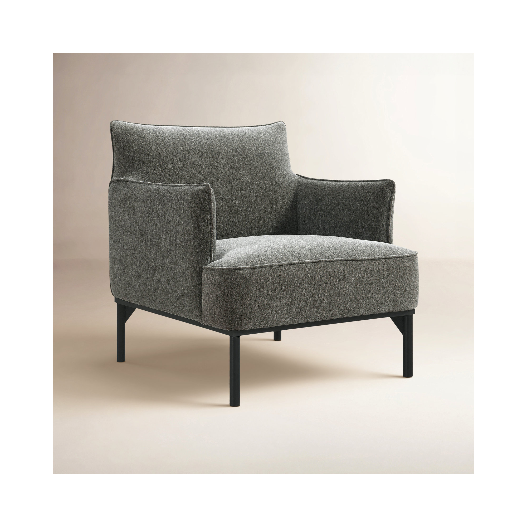 Upholstered Armchair, Gray 100% Polyester