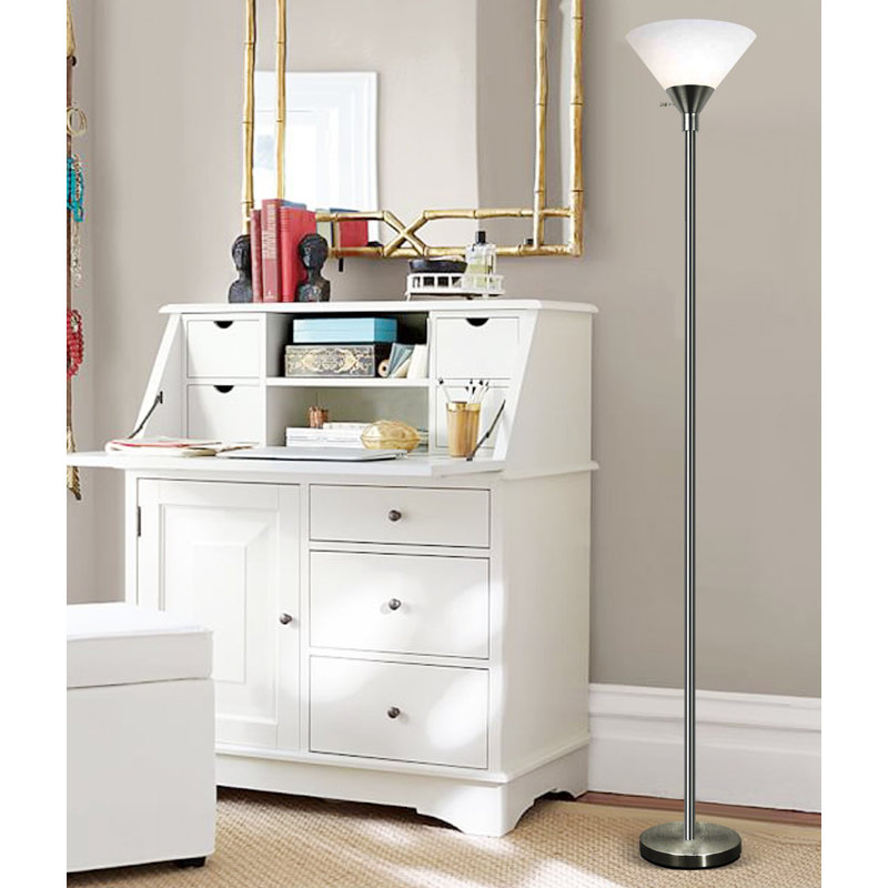 Ankush 71'' Brushed Nickel Torchiere Floor Lamp