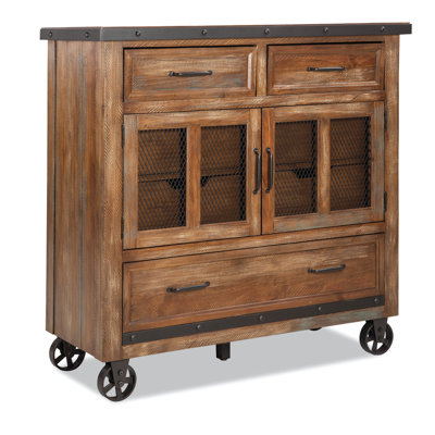Taos Media Chest with 7 Drawers and 2 Doors, Canyon Brown by Gracie Oaks