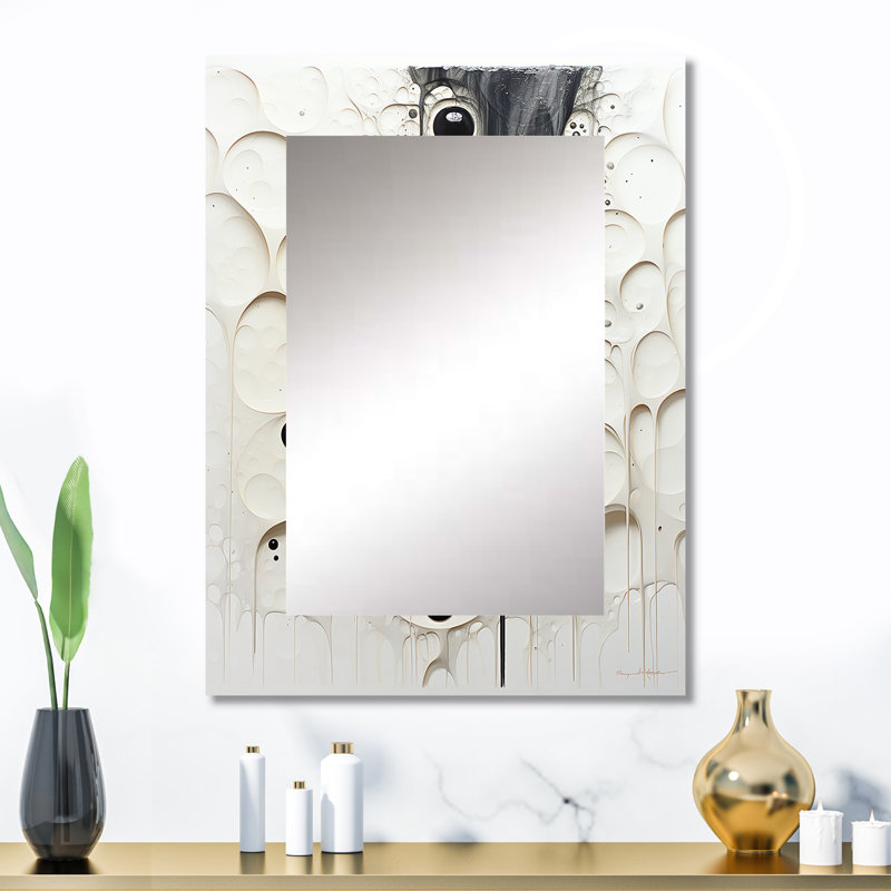 Minimalisme noir et blanc, peinture I - miroir décoratif minimaliste, miroir mural moderne, impression d'art en métal