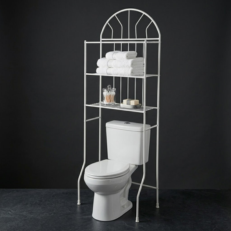 Stylish And Functional 3-Shelf Over The Toilet Space Saver - White