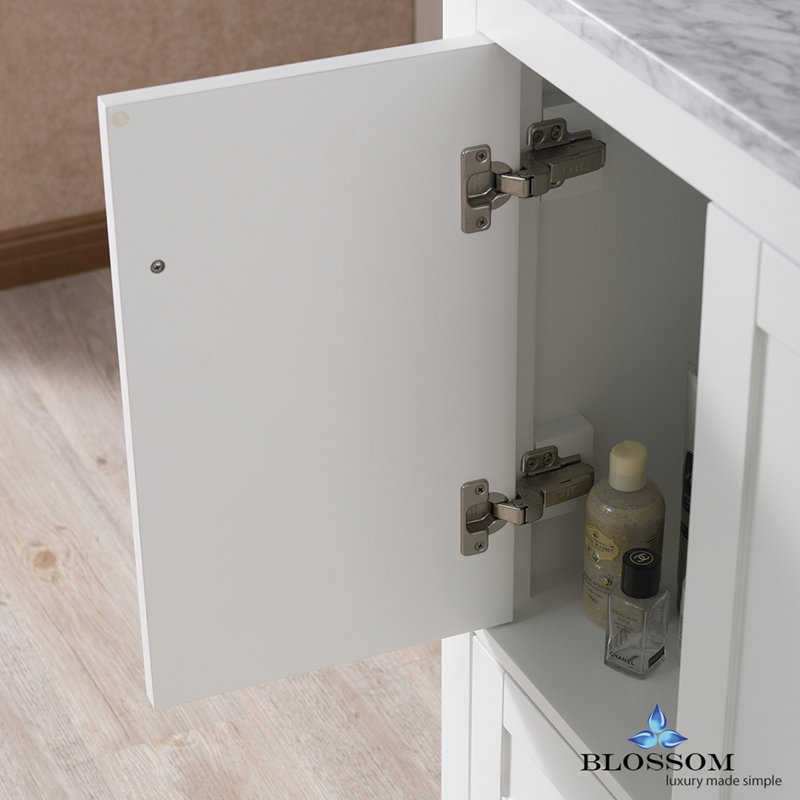 Ensemble de meuble-lavabo de salle de bain simple avec miroir 48 po Lunenburg, Blanc