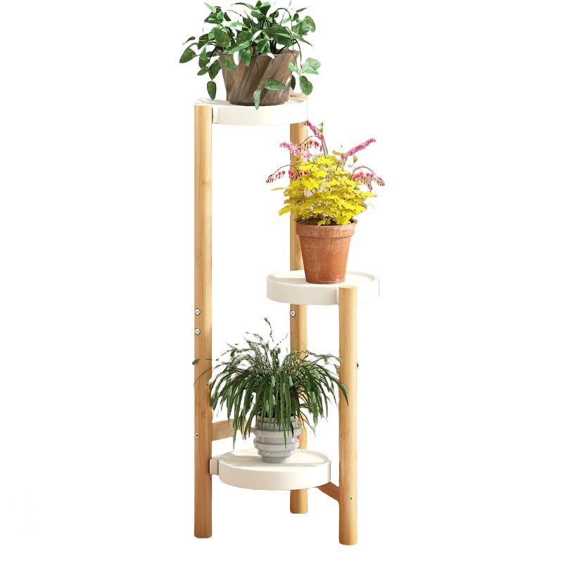 Latitude Run® 3-Tier Plant Stand - White Ladder Rack for Indoor ...