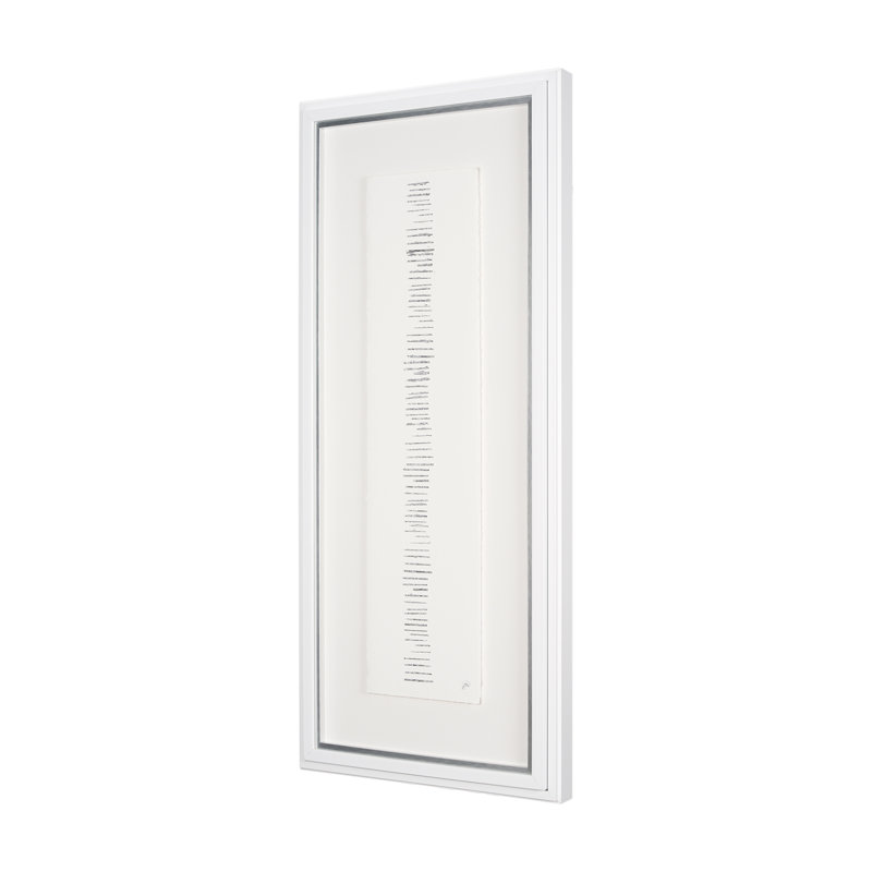 Random Lines Flood a Handmade Original Framed Artwork under Glass, White, Random Lines Silver