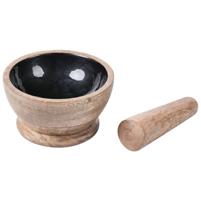 Wood Mortar And Pestle Set