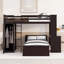 Lit mezzanine avec lit autonome, tablettes, bureau et garde-robe-368418177