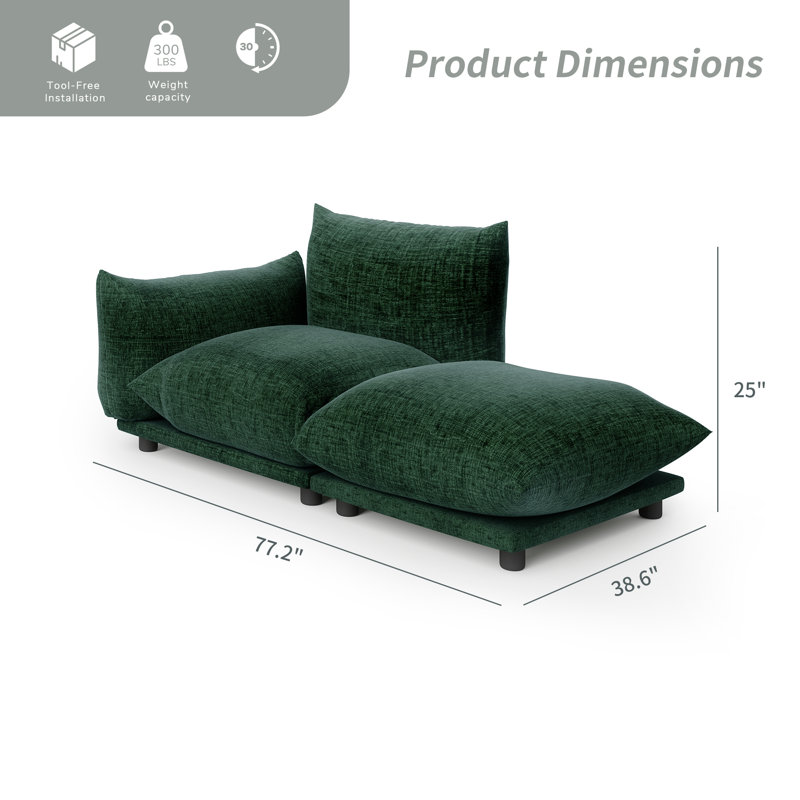 Ebern Designs Upholstered Sofa, Modular Sectional Sofa Couch For Living ...