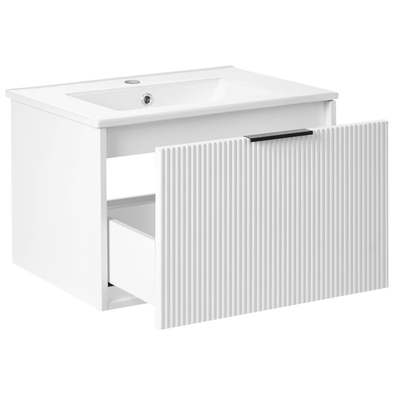 Rutilia 60.00mm Single Bathroom Vanity with Basin, Black