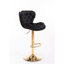 Ensemble de 2 tabourets de bar, avec repose-pieds chromé et base pivotante à hauteur réglable en velours + tabouret de bar simple Golden Leg