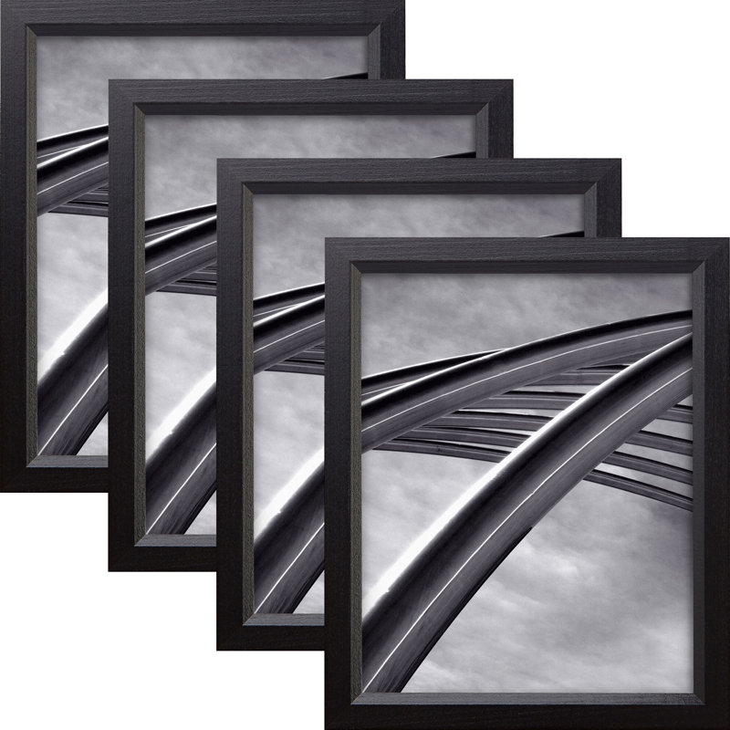 Delasha Ebony Solid Wood Matte Picture Frame - Set of 4, 11" W x 14" H