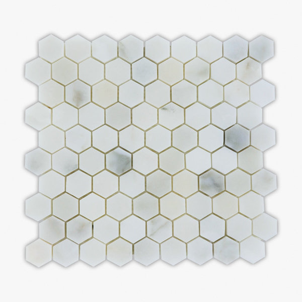 Calacatta 11" x 11" Marble Honeycomb Mosaic Wall & Floor Tile