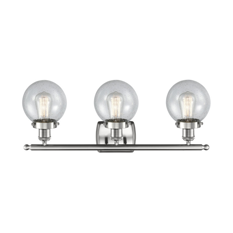 Éclairage pour salle de bain 3 lumières Chippewa, Incandescente, Granuleux, Nickel satiné brossé