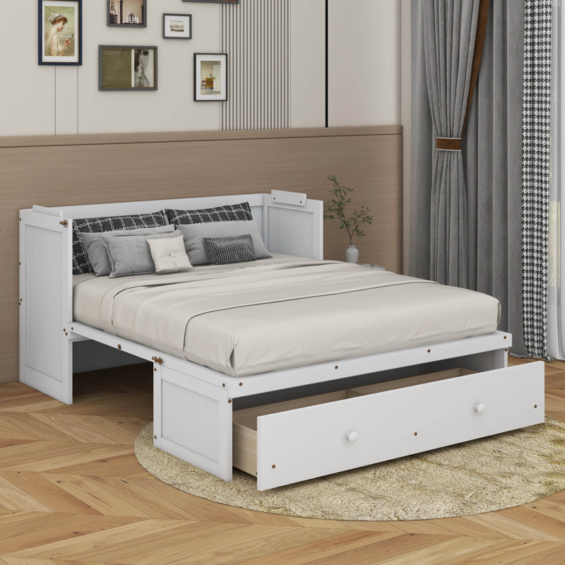 Queen Murphy Bed With USB And Drawer
