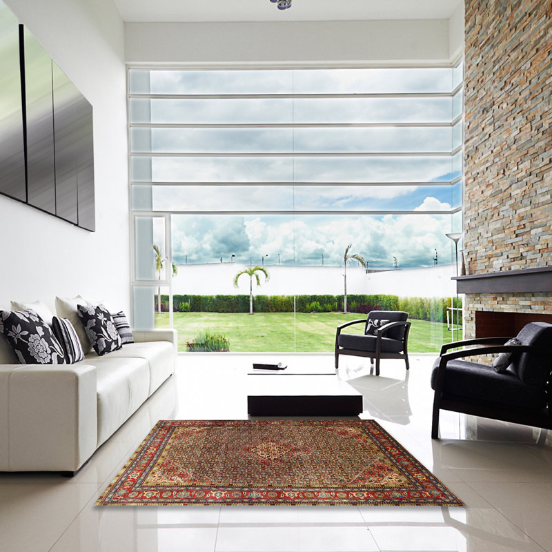Tapis brun/vert traditionnel Moretown, Carré 4 pi