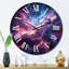 Horloge murale mauve abstraite fractale interstellaire-93394154