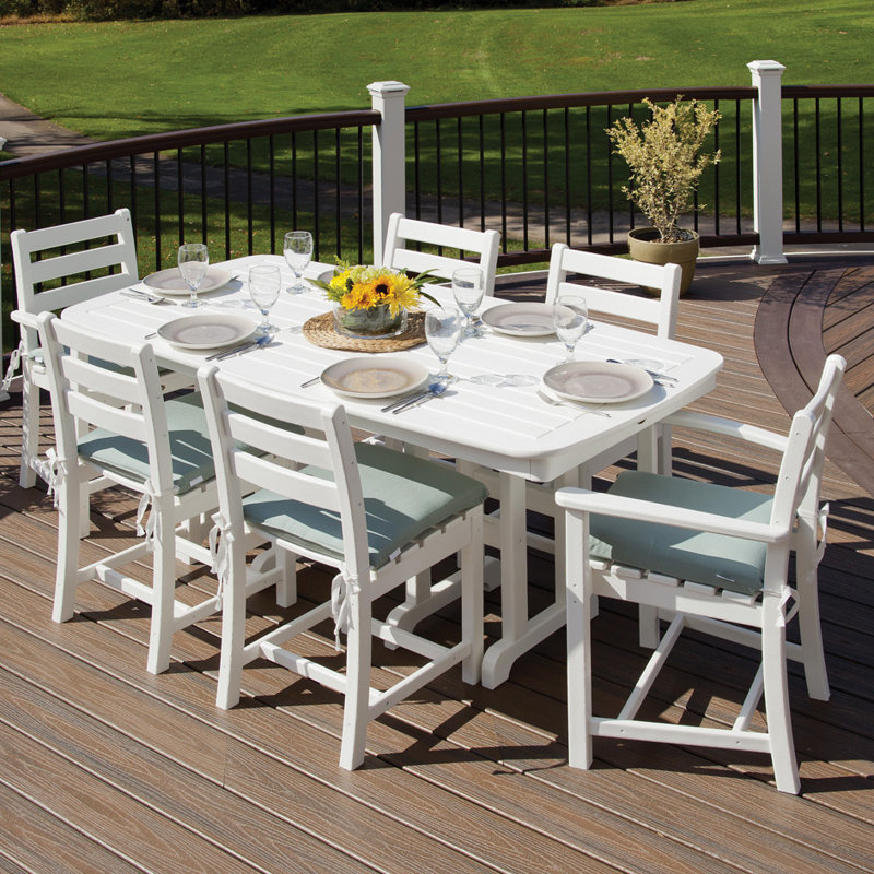 Ensemble repas 7 pièces POLYWOOD Monterey Bay, Blanc classique