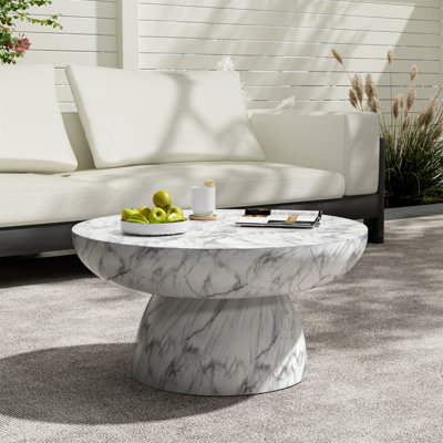 Table basse en faux marbre MGO pour une utilisation intérieure et extérieure