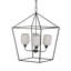 Lustre en fer 21,7 x 21,7 x 33,5 po, luminaire suspendu élégant de style industriel pour le vestibule de la salle à manger de la cuisine, ampoule non incluse