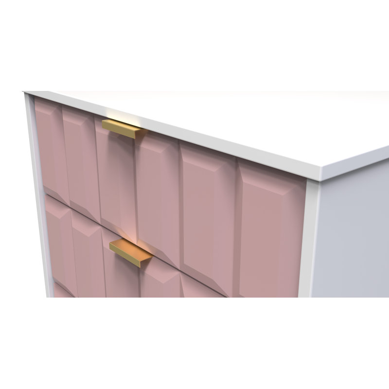 Allem 3 Drawer Chest (Ready Assembled), Kobe Pink/White