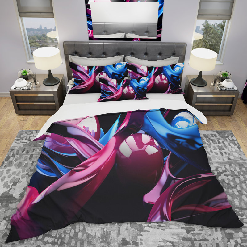What Do You See - Ensemble de housse de couette abstrait - Polyester en microfibre