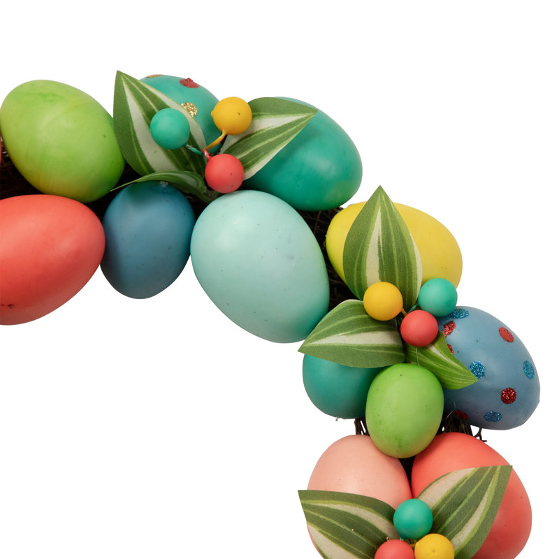 Couronne d'œuf de Pâques colorée 14 pouces non éclairée