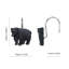 Crochets de rideau de douche décoratifs rustiques, anneaux de rideau de douche ours noir, crochets de rideau de douche cabine, résine, décoration de salle de bain de ferme - paquet de 12