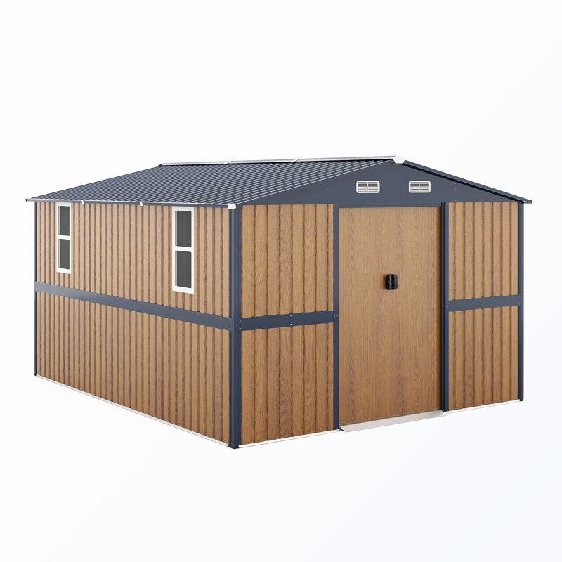Remise de rangement extérieure avec portes et fenêtres verrouillables