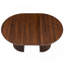 Table basse en bois ronde en bois, flexible et extensible, multifonctionnelle et peu encombrante, conception ovale à la mode et pieds à lattes, table à thé ou bureau, table de salon moderne