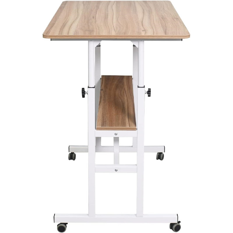 Melvie Computer Desk, Walnut/White