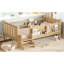Lit simple compact avec rangement en bois massif pour enfants