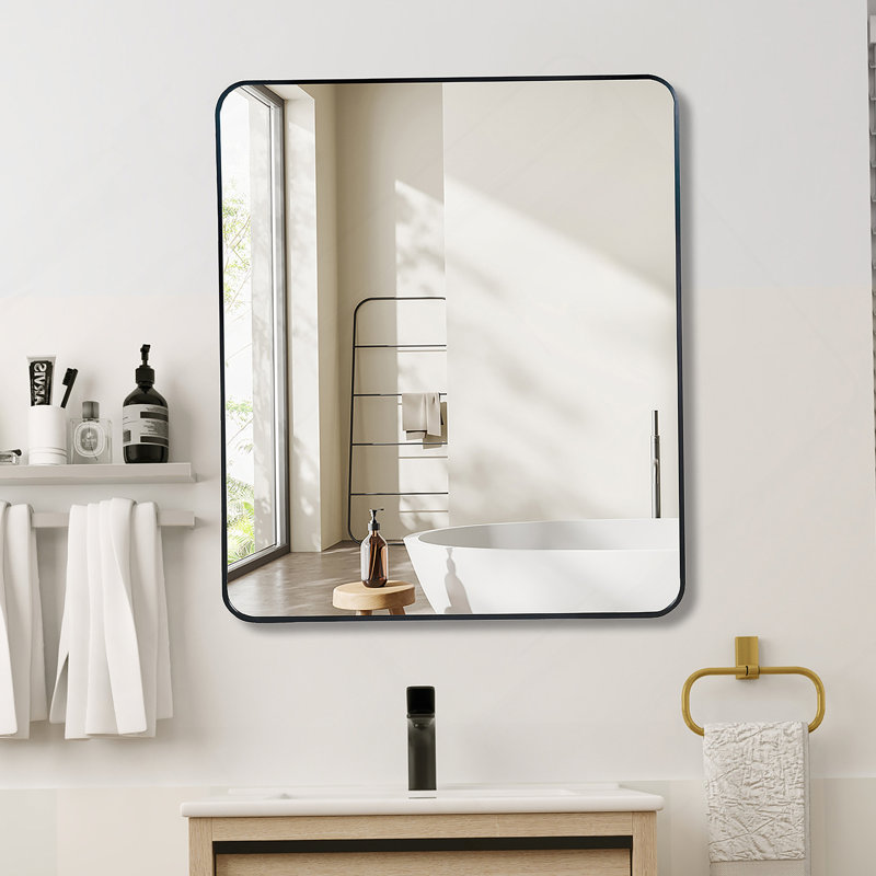 Miroir mural de salle de bain 30 "x 36", Noir