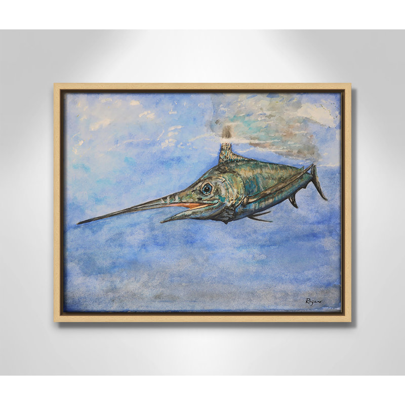 Impression Marlin par Mike Ragan pour , Naturel, H 12,5 po x l 15,5 po