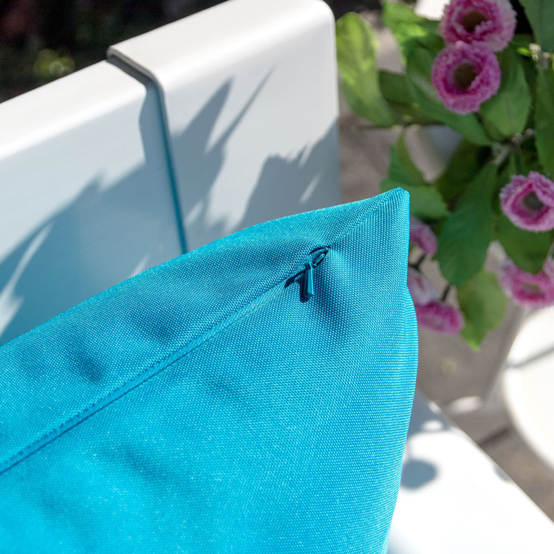 Outdoor Reversible Throw Pillow, Aqua, 20" x 20"