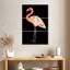 Flamant rose sur fond noir-108595259