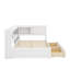Lit de jour double en bois avec tablettes de rangement intégrées, éclairage USB / DEL et cadre de lit en bois avec deux tiroirs-2079637169