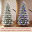 Arbre de Noël floqué deux couleurs, pointes de branches mixtes en PE et PVC, base en métal pliable-1579155656