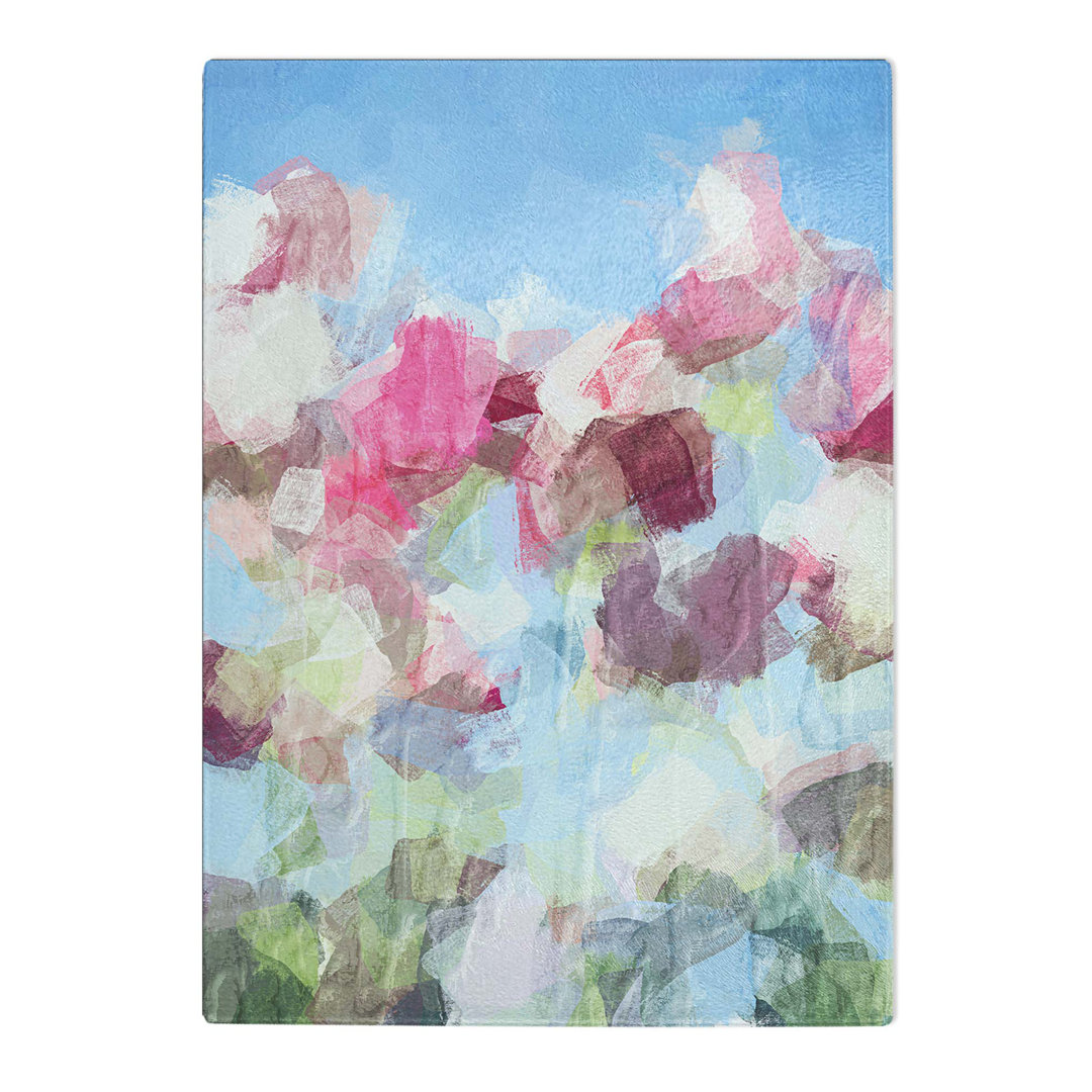 Tempered Glass Tulip Flowers Chopping Board