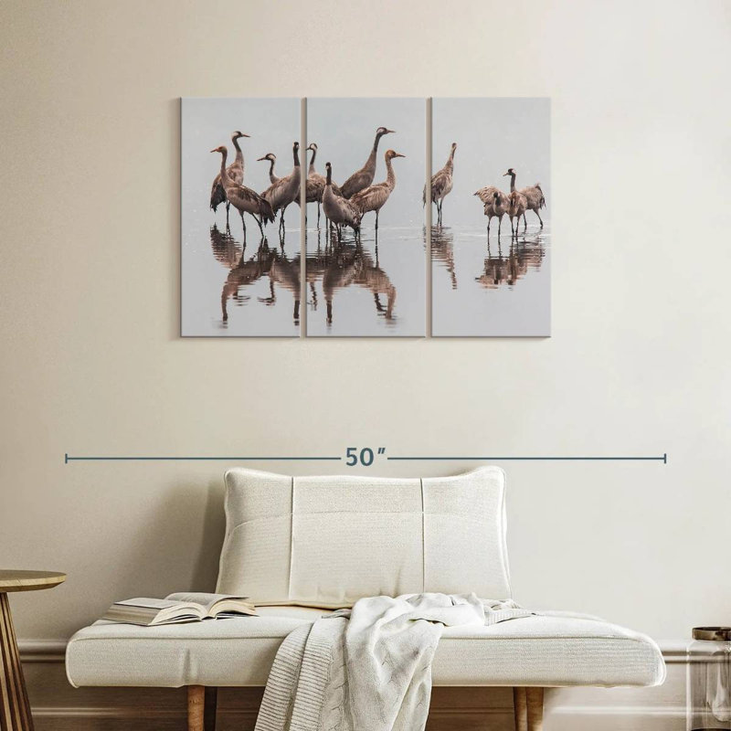 Brampt Sandhill Crane Flock, 24" H x 38" W