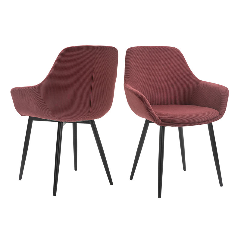 4 - Person Dining Set, 75cm H x 180cm W x 90cm D, Black/Natural/Berry, Natural/Berry/Black