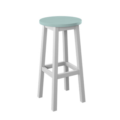  Tabouret de bar rond «Bar Hauteur». Sauge et blanc