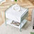 Bedside Table With Drawers.The Board Surface Is MDF With White Grain Sticker,And Both Sides Are Tempered Glass.The Design Is Simple And Elegant, With Excellent Storage Functions.W1512P285061