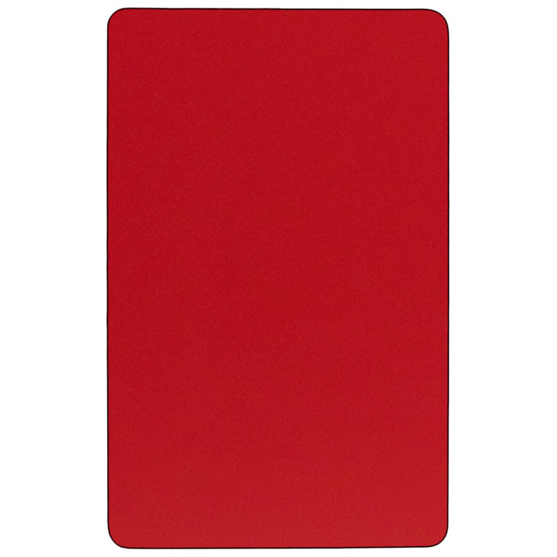 Goddard Mobile 24''W x 48''L Rectangular HP Laminate Activity Table - Adjustable Legs, Red, 24"W x 48"D x 22.37" - 30.5"H