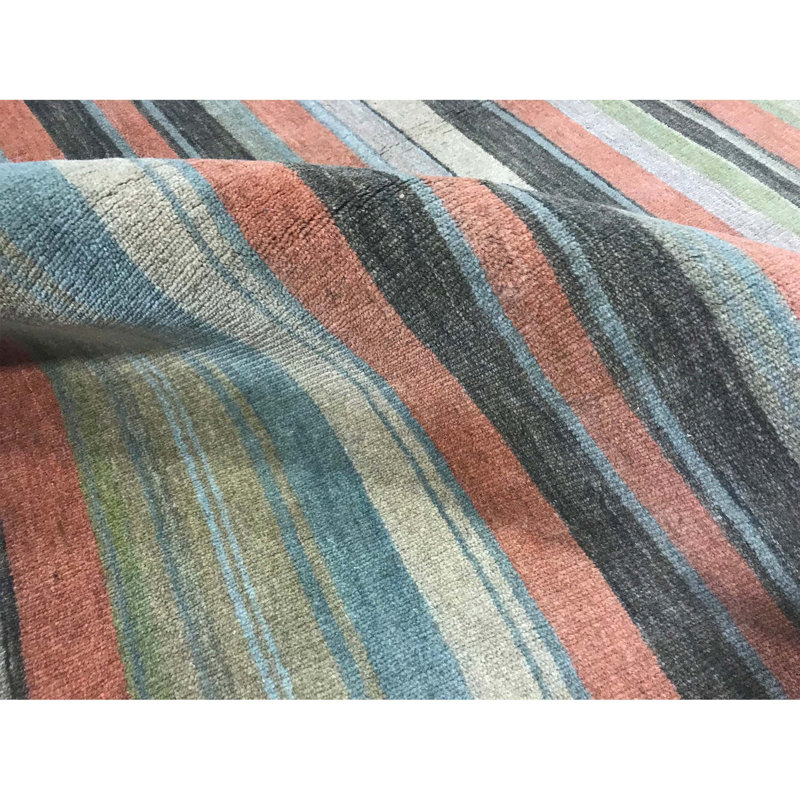Hand-Knotted High-Quality Orange Area Rug