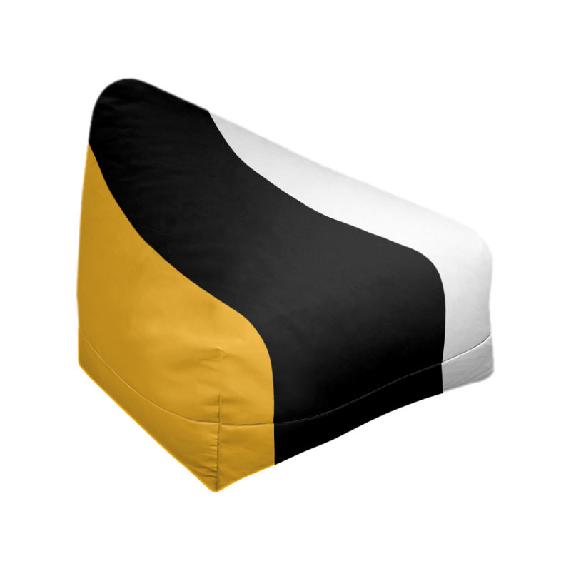 Bean Bag Cover, 30" H x 27" W x 2" D, Yellow/Black/White