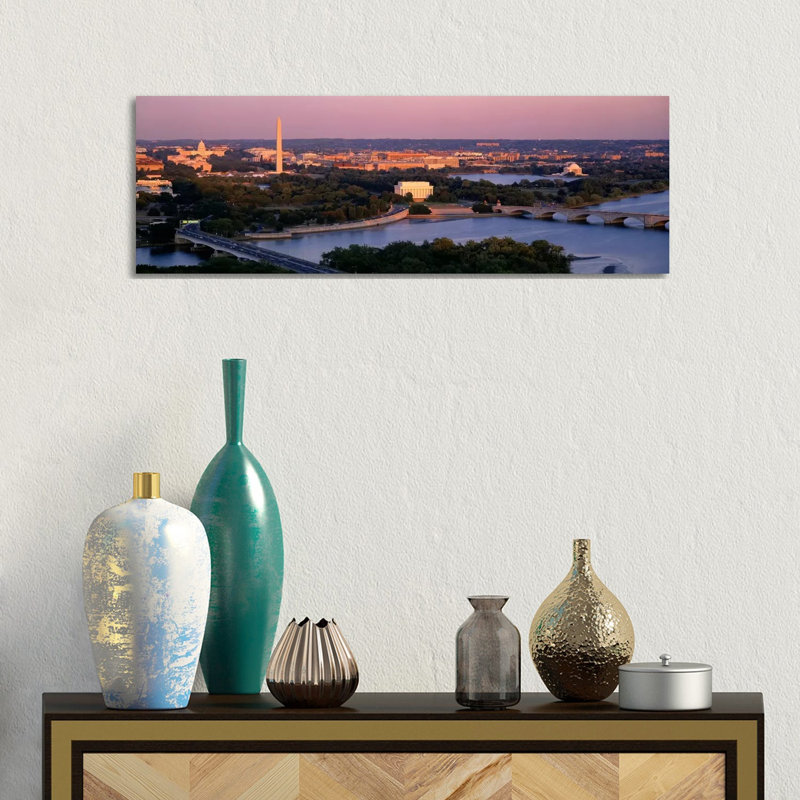 Aerial, Washington DC, District Of Columbia, USA - Wrapped Canvas Panoramic Print, 30.48 cm H x 91.44 cm W x 1.91 cm D